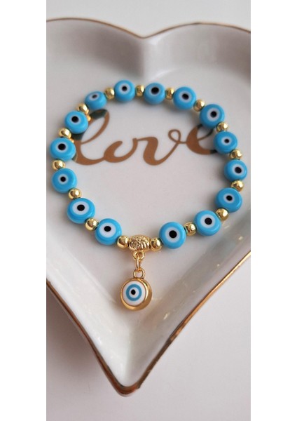 Hediyelik Nazar Boncuklu Şık Bileklik - Mavi modelleri