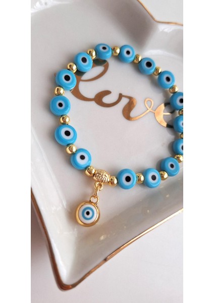 Hediyelik Nazar Boncuklu Şık Bileklik - Mavi fırsatları