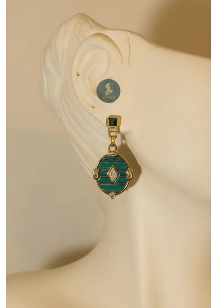 Çelik Yeşil Detaylı Küpe fiyatları