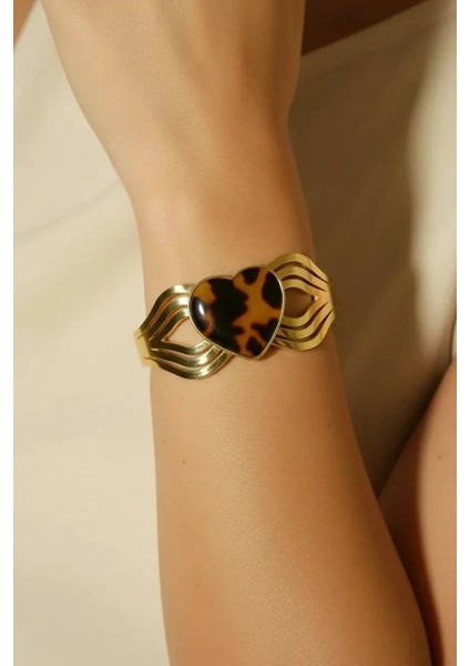 Çelik Leopar Kalp Kelepçe