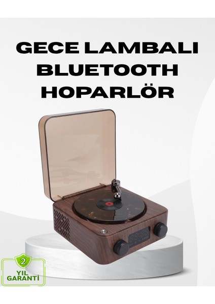 Nrzsnt Dekoratif Gece Işığı Bluetooth Hoparlör Dijital Saat Çok Yönlü Sesli Aydınlatma