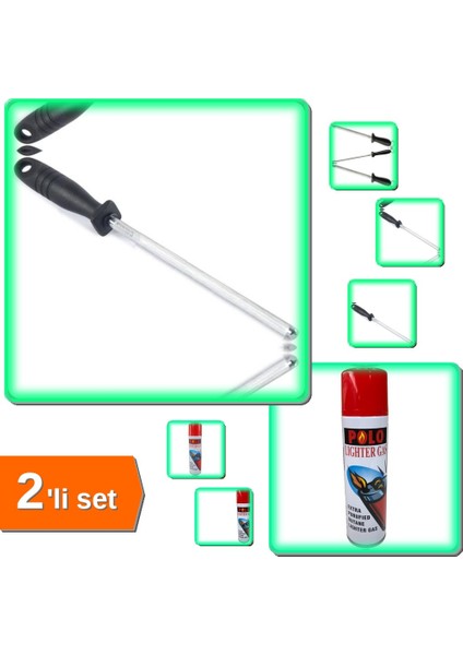 Yuvarlak Masat Profesyonel Büyük Boy + Çakmak Gazı 270 ml - 2li Set F1W2R7