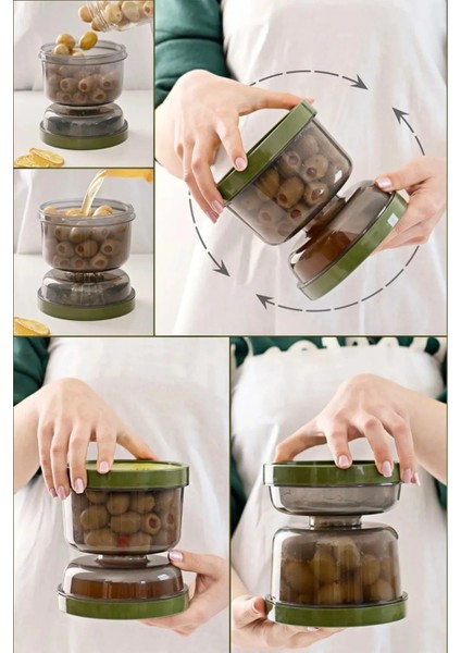 Şeffaf Su Bardağı Taşıma Kutusu + Çift Taraflı Süzgeçli Kapaklı Zeytin Turşu Saklama Kabı - 2li Set fırsatları