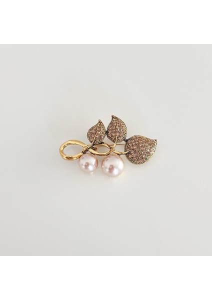 Burgu Çiçek Incili Broş
