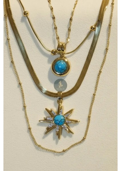 Çelik Çoklu Kolye modelleri