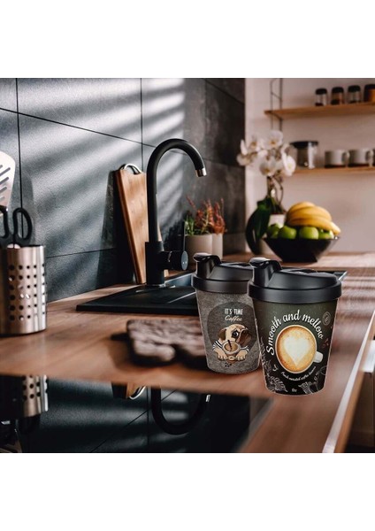 Dijital Sıcaklık Göstergeli Renkli Çelik Termos 500 ml + Kahve Bardağı Termoslu 400 ml - 2li Set H6C fırsatları