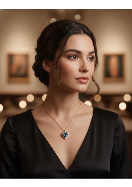 Vip Çelik Mavi Kalp Kolye fiyatları