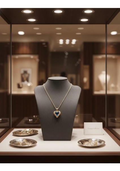 Vip Çelik Mavi Kalp Kolye indirimleri