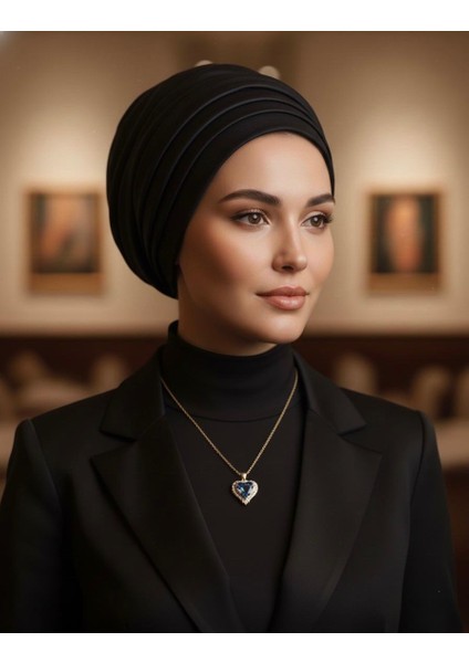 Vip Çelik Mavi Kalp Kolye