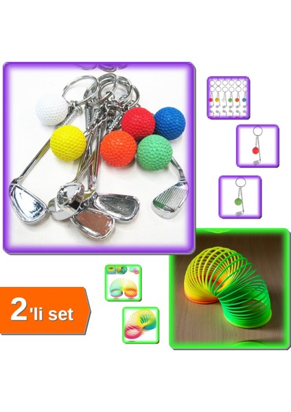 Golf Anahtarlık Severlere Özel Hediyelik + Büyük Boy Strees Yayı - 2li Set P5Q1K6