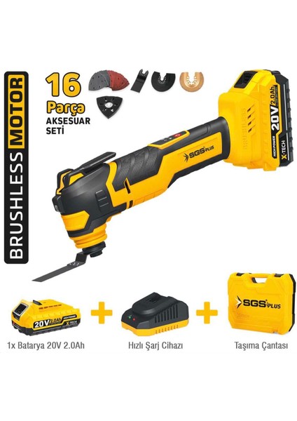 5435 Sgs Akülü Multı-Tools Kesici ve Raspalama Makinesi 20V 1*2.0 Ah