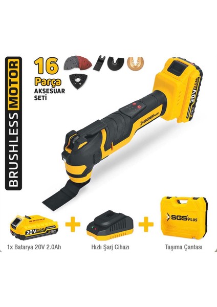 5435 Sgs Akülü Multı-Tools Kesici ve Raspalama Makinesi 20V 1*2.0 Ah fiyatları