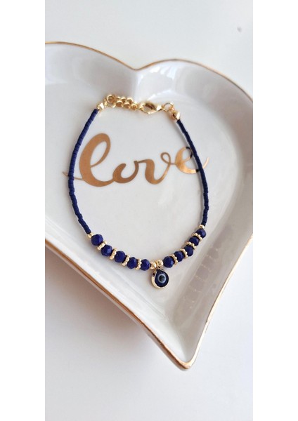 Hediyelik Nazar Boncuklu Bileklik - Lacivert fiyatları