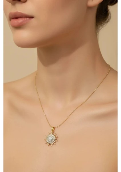 Çelik Güneş Kolye