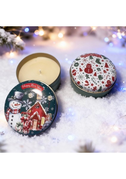 Yeni Yıl Temalı Mini Mum Seti 2'li – Hediyelik ve Dekoratif modelleri