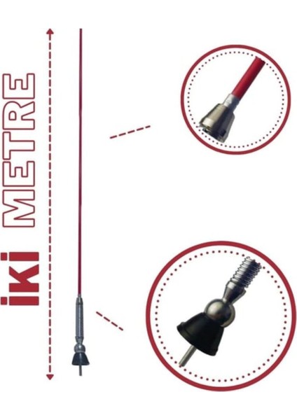 Yaylı Trabzon Kırmızı Magnum Anten 2 Metre modelleri