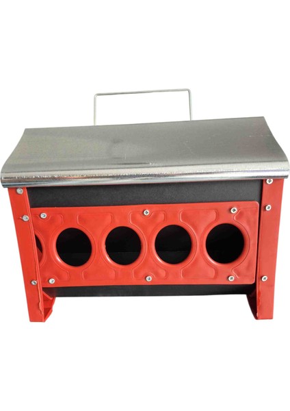 Güvercin Hazneli Yemlik 30 cm Galvaniz Metal Yemlik Kuş Bıldırcın Keklik Tavuk Yemlik