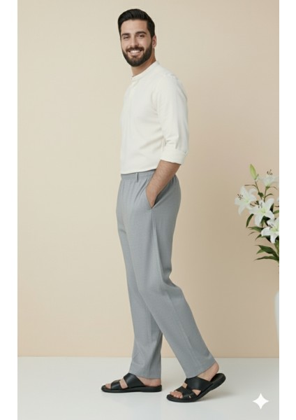 Online Collections Hac ve Umre için Şık Kesim, Rahat Kalıp Erkek Şalvar Pantolon Gri - L fiyatları