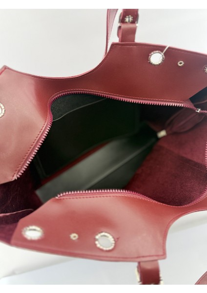 Kadın Halka ve Kemer Toka Detaylı Suni Deri El ve Omuz Çantası fiyatları