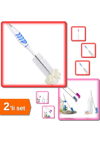 Şişe Temizleme Fırçası + Hijyenik Biberon Temizleme Fırçası - 2li Set Z0C8X9