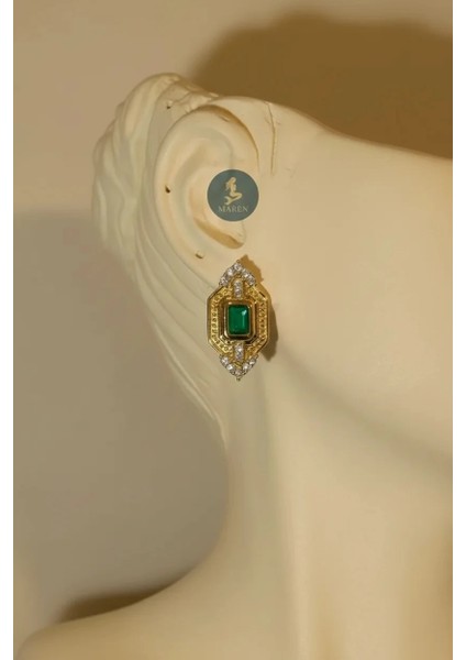 VIP Yeşil Taşlı Baget Küpe fiyatları