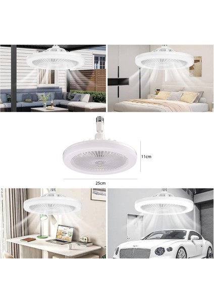 E27 Duy, 3 Mod LED Işık, 3 Fan Seviyesi, Sessiz Çalışma, Kumandalı Kolay Kurulum Tavan Pervanesi fırsatları