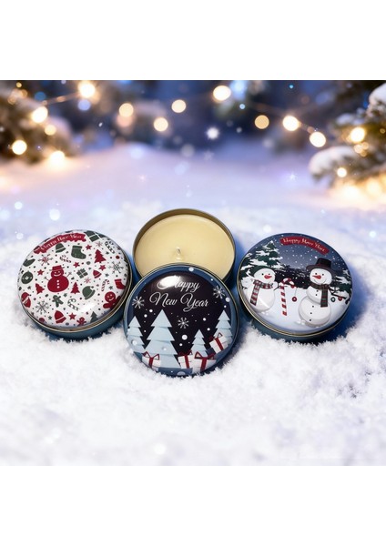 Yeni Yıl Temalı Mini Mum Seti 3'lü – Hediyelik ve Dekoratif modelleri