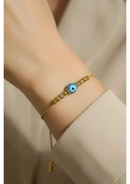 Çelik Nazar Boncuk Bileklik