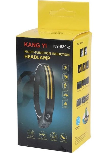 Sensörlü Far Cob LED Far Şarj Edilebilir Kafa Feneri 18650 Dahili Pil Açık Hava Balıkçılık Kamp Baş Feneri Fener (5224) AZ-522489GTA16548 fiyatları