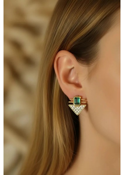 VIP Yeşil Taşlı Küpe