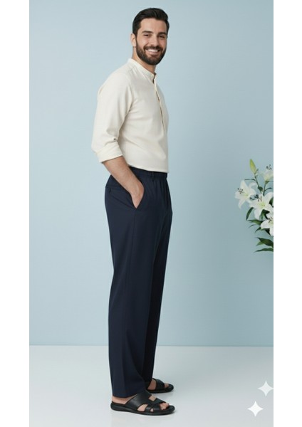 Online Collections Hac ve Umre için Şık Kesim, Rahat Kalıp Erkek Şalvar Pantolon Lacivert - M fiyatları