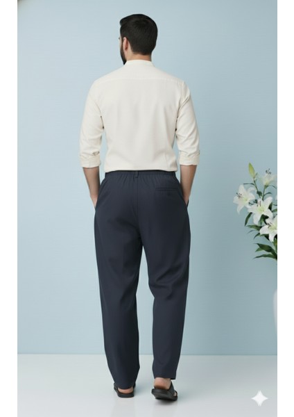 Online Collections Hac ve Umre için Şık Kesim, Rahat Kalıp Erkek Şalvar Pantolon Lacivert - M fırsatları