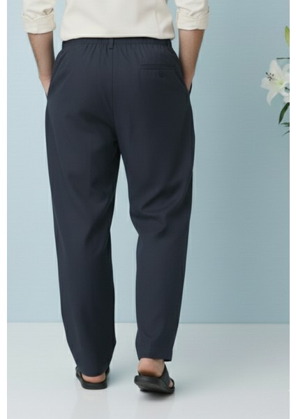 Online Collections Hac ve Umre için Şık Kesim, Rahat Kalıp Erkek Şalvar Pantolon Lacivert - M indirimleri