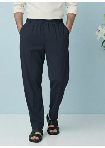 Online Collections Hac ve Umre için Şık Kesim, Rahat Kalıp Erkek Şalvar Pantolon Lacivert - M