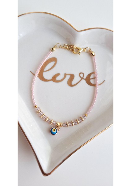 Hediyelik Nazar Boncuklu Bileklik - Açık Pembe fırsatları