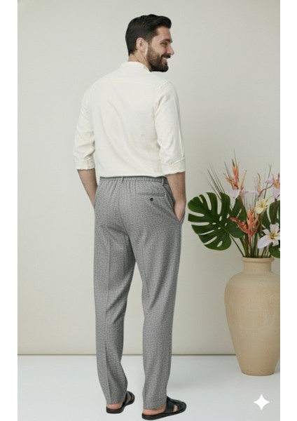 Online Hacı ve Umre Için Günlükte Şık Kesim Rahat Kalıp Erkek Şalvar Pantolon Desenli Gri - L modelleri