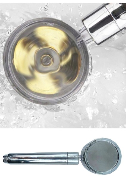 Turbo Duş Başlığı Su Tasarruflu 360 Hareketli Pervaneli Tazyikli Tuşlu Duş Başlığı (4940) modelleri