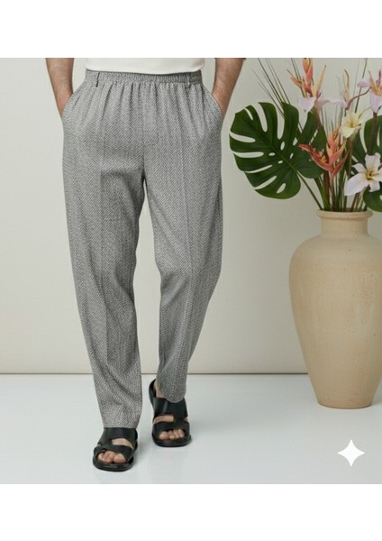 Online Hacı ve Umre Için Günlükte Şık Kesim Rahat Kalıp Erkek Şalvar Pantolon Desenli Gri - L fırsatları