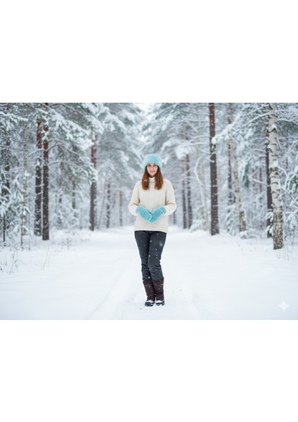 Unisex Hakiki Kuzu Postu Posteki Çift Kat Bere Şapka Börk