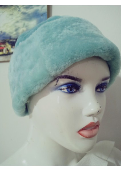 Unisex Hakiki Kuzu Postu Posteki Çift Kat Bere Şapka Börk