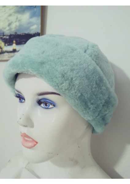 Unisex Hakiki Kuzu Postu Posteki Çift Kat Bere Şapka Börk