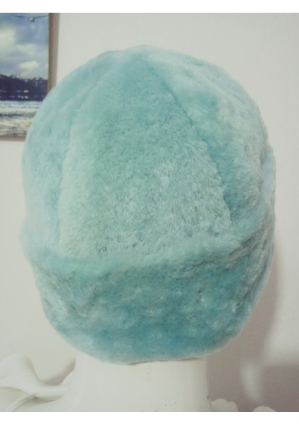 Unisex Hakiki Kuzu Postu Posteki Çift Kat Bere Şapka Börk