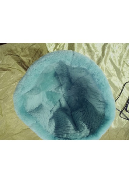 Unisex Hakiki Kuzu Postu Posteki Çift Kat Bere Şapka Börk