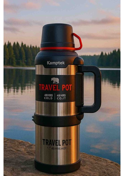 Kamp Dağ Balıkçılık Trekking Termosu 4 Litre Çelik 48 Saat Sıcak Soğuk Muhafazalı