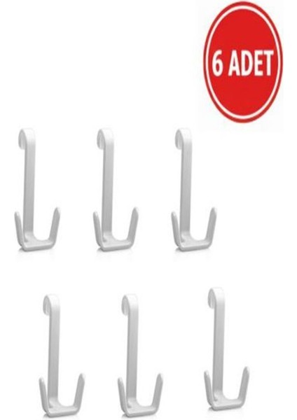 Havlupan Askısı, Kıyafet Askısı, Kapı Arkası Askısı Radyatör Askısı Banyo Askısı Beyaz 6 Adet