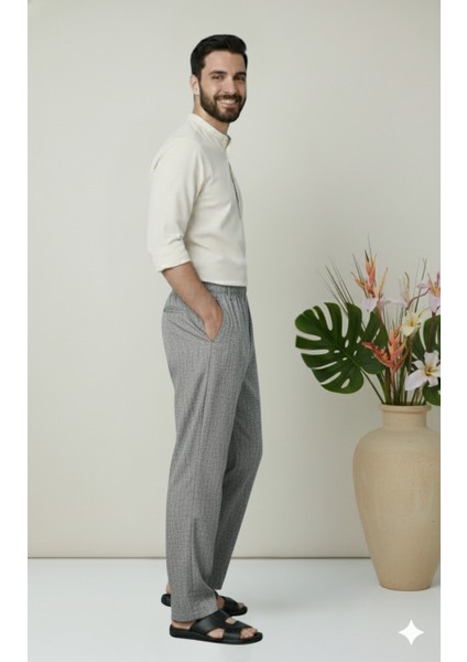 Online Collections Hacı ve Umre için Günlükte Şık Kesim Rahat Kalıp Erkek Şalvar Pantolon Desenli Gri - 2XL fiyatları
