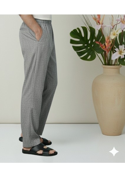 Online Collections Hacı ve Umre için Günlükte Şık Kesim Rahat Kalıp Erkek Şalvar Pantolon Desenli Gri - 2XL fırsatları