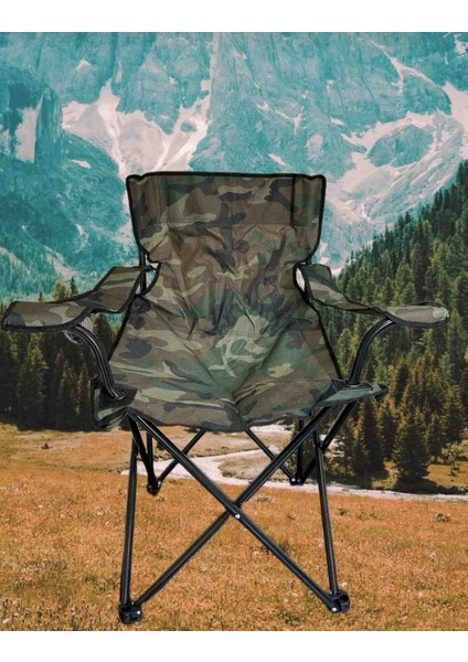 Katlanabilir Desenli Kamp Balıkçı Doğa Sandalyesi Taşıma Çantalı Haki fırsatları