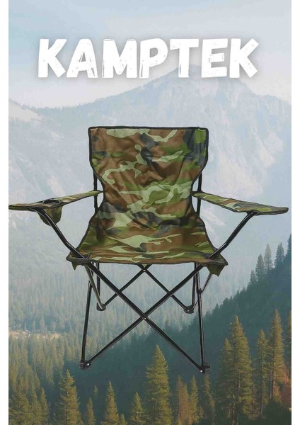 Katlanabilir Desenli Kamp Balıkçı Doğa Sandalyesi Taşıma Çantalı Haki indirimleri