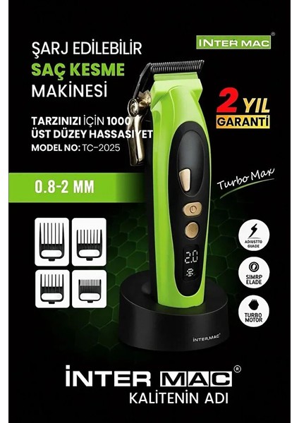 Inter Mac3 TC-2025 Profesyonel Saç Kesme Makinesi